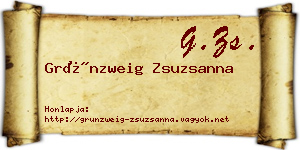 Grünzweig Zsuzsanna névjegykártya